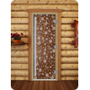 Дверь для сауны DoorWood (Дорвуд) 80x190 Престиж (с рисунком) Цветы и бабочки левая (бронза)