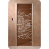 Дверь для сауны DoorWood (Дорвуд) 70x180 Основная серия Китай (бронза) правая