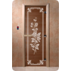 Дверь для сауны DoorWood (Дорвуд) 60x190 Основная серия Розы (бронза) правая