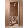 Дверь для сауны DoorWood (Дорвуд) 70x200 Основная серия Зима (бронза) левая