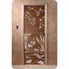 Дверь для сауны DoorWood (Дорвуд) 60x190 Основная серия Камышовый рай (бронза) левая