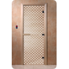 Дверь для сауны DoorWood (Дорвуд) 80x180 Основная серия Мираж (сатин) левая