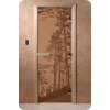 Дверь для сауны DoorWood (Дорвуд) 80x180 Основная серия Рассвет (бронза матовое) левая
