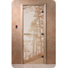 Дверь для сауны DoorWood (Дорвуд) 80x180 Основная серия Рассвет (сатин) левая