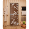 Дверь для сауны DoorWood (Дорвуд) 70x190 Эталон Голубая лагуна (бронза) правая