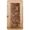 Дверь для сауны DoorWood (Дорвуд) 70x190 Эталон Девушка в цветах (бронза) левая