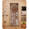 Дверь для сауны DoorWood (Дорвуд) 70x190 Эталон Жар птица (бронза) правая