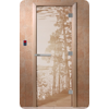 Дверь для сауны DoorWood (Дорвуд) 80x200 Эталон Рассвет (сатин) левая