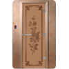 Дверь для сауны DoorWood (Дорвуд) 80x200 Эталон Розы (бронза матовая) левая