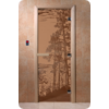 Дверь для сауны DoorWood (Дорвуд) 70x210 Основная серия Рассвет (бронза матовое), правая