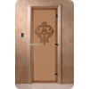 Дверь для сауны DoorWood (Дорвуд) 80x210 Основная серия Версаче (бронза матовое), правая