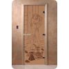 Дверь для сауны DoorWood (Дорвуд) 80x210 Основная серия Дженифер 2 (бронза матовое), левая