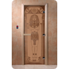 Дверь для сауны DoorWood (Дорвуд) 80x210 Основная серия Египет (бронза матовое), правая