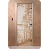 Дверь для сауны DoorWood (Дорвуд) 90x200 Основная серия Рассвет (сатин), правая