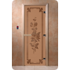 Дверь для сауны DoorWood (Дорвуд) 90x200 Основная серия Розы (бронза матовое), правая