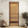 Дверь для турецкой бани DoorWood (Дорвуд) 70x200 АРТ Wood 21 бронза, правая
