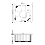    Kingston JCS - 85 230x230x93   6459 White,  P - 03 Grey