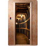 Дверь для сауны DoorWood (Дорвуд) 70x190 Классика Фотопечать A037, правая, коробка хвоя