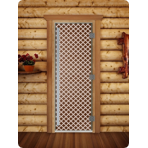 Дверь для сауны DoorWood (Дорвуд) 70x210 Престиж (с рисунком) Мираж левая (сатин)