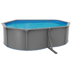 Морозоустойчивый бассейн PoolMagic Anthracite овальный 4.9x3.6x1.3 м (скиммер, шланги, подложка, тент)