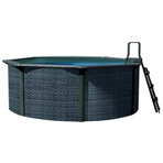 Морозоустойчивый бассейн PoolMagic Rattan круглый 5.5x1.3 м с лестницей